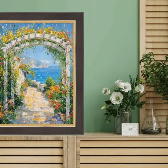 Cafe Wood Tone With Gold Lip Picture Frame 22x28 frame {5}