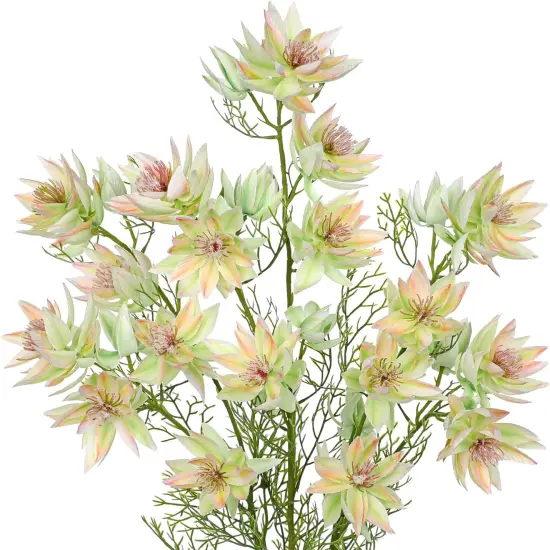 3Pcs Green-Pink Artificial Flowers Silk Centerpiece {1}