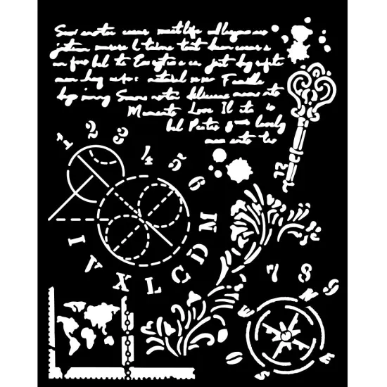 Stamperia Stencil 7.87"X9.84"-Alterego Key, Numbers {3}