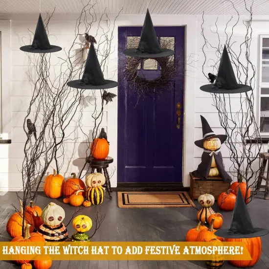6 Pieces Halloween Medium Witch Hats with 98 Feet Hanging Rope {4}