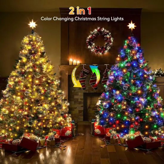 Christmas String Lights - 300 LED, 108FT (Warm White & Multicolor) {2}