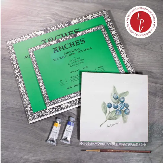 Arches Aquarelle Cold Pressed Watercolor Block 9"X12"- 140lb, 20 Sheets {7}