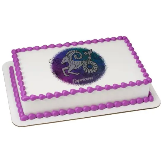 Capricorn Zodiac Sign PhotoCake&reg; Edible Cake Topper Icing Image for 1/4 Sheet cake or larger {1}