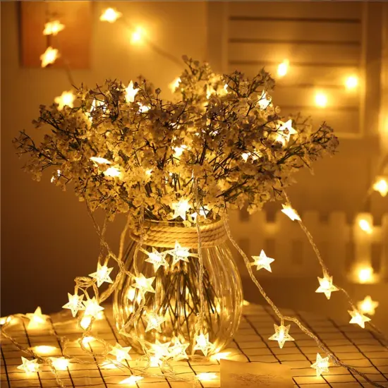 Twinkle Star 100 LED Star String Lights, 33FT Plug in Fairy String Lights Waterproof, Extendable for Indoor, Outdoor, Wedding Party, Christmas Tree, New Year, Ramadan, Garden Decoration, Warm White {4}