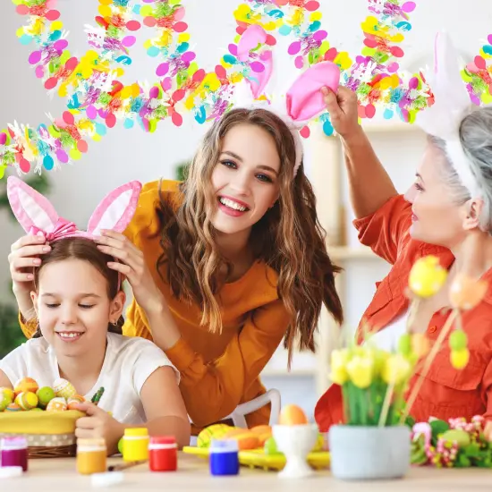 50FT Easter Tinsel Garland Hanging Streamers Decorations for Tree Stairs Mantle Hanging Oranment Outdoor Indoor Party Supplies (Rabbit) {3}