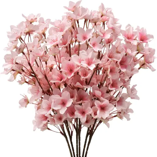 6PCS Artificial Cherry Blossom Flowers, Pink Faux Peach Blossom Branches Stems Silk Fake Flowers 15.7&rsquo;&rsquo; for Home Kitchen Wedding Party DIY Garden Decorations {1}