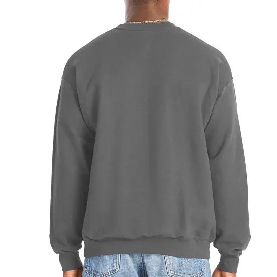 Hanes Perfect Fleece Crewneck Long Sleeve T-shirt Casual Multicolor Trendy Tee Smoke grey {2}