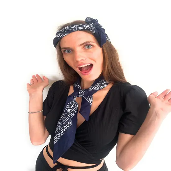 Pack of 9 Plain Cotton Scarves 27 in by 27 in Head Scarf {5}