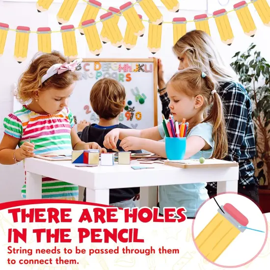 8 Pcs Back to School Banner Pencil Garland DIY {5}