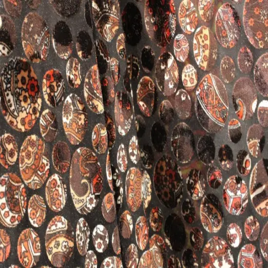 1 Yard Paisley Dots Fabric Multipurpose 36" x 60" Brown {2}