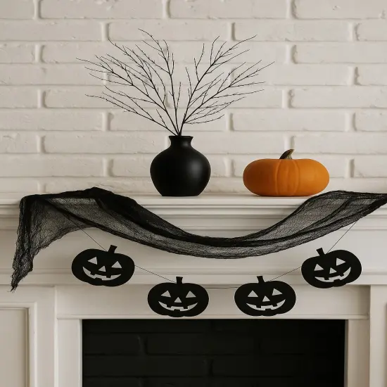 36" Black Flocked Branch Halloween Artificial Plastic Pick {4}