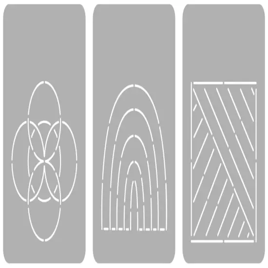 Fabany Quilting Stencils - Mod Motif 3PC, 9" x 7" {2}