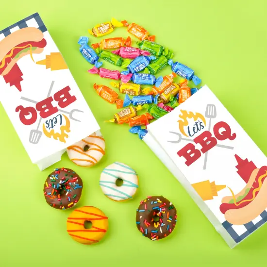 Big Dot of Happiness Summer BBQ Popcorn Bags, Fire Up the Grill Picnic Party Favor Snack Treats, Free-Standing Individual White Paper Bags - 25 Count {4}