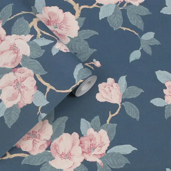 Laura Ashley Maya Dusky Seaspray Wallpaper {3}