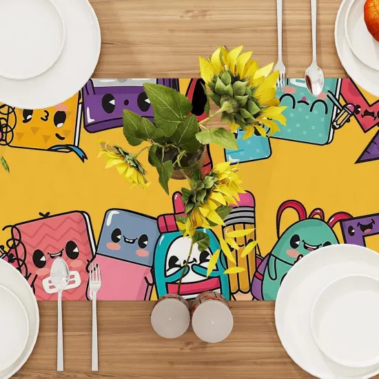 Back to School Table Runner 72 Inches Long First Day of School {3}