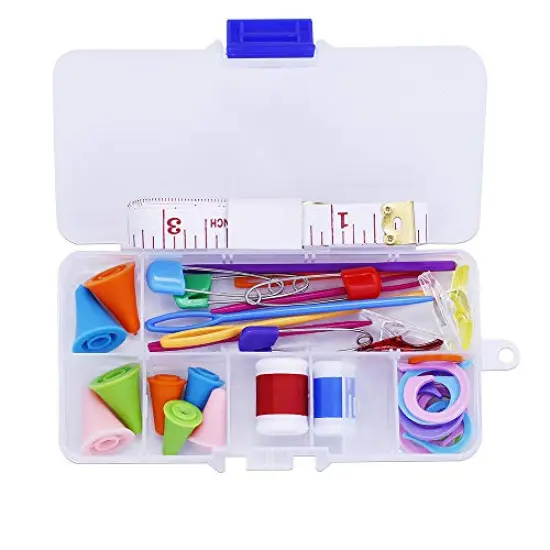 381 PCS Stitch Ring Markers and Colorful Knitting Crochet Locking Counter Stitch Needle Clips + Weaving Tools Knitting Kits with 3 Storage Boxes {3}