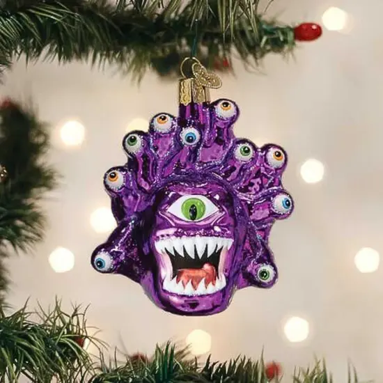 Old World Christmas 3.5 Inch Dungeons & Dragons Beholder Christmas Tree Ornament , Christmas Decor Honor Among Thieves Purple {3}