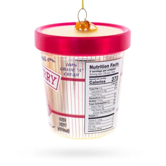 Strawberry Ice Cream Pint Glass Christmas Ornament {3}