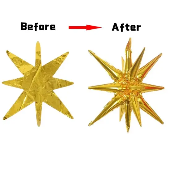 Golden Explosion Star Foil Balloon F07M1-75 Gold {2}