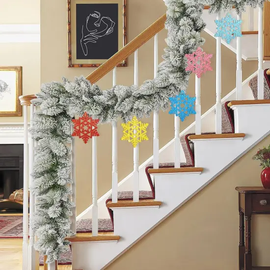 Wooden Snowflake Ornaments to Paint - Christmas Winter Decoration Cutouts Unfinished 24PCS 3.5 Inches, DIY Blank Tree Ornament for Home Snowflakes Crafts Hanging {6}