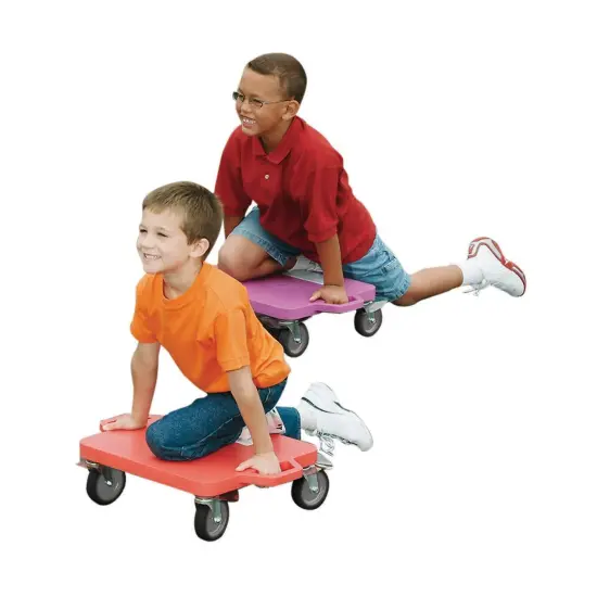 Spectrum 16" All Surface Scooter. 4" Rubberized Wheels for Smooth Cruising Indoors or Out. 16" Square Base with Handles to Protect Hands. Set of 6 Different Colored Scooters. {3}