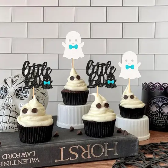 Halloween Little Boy Ghost Cupcake Toppers {4}
