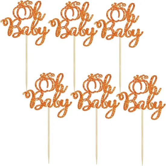 24Pcs Pumpkin Oh Baby Cupcake Toppers {2}