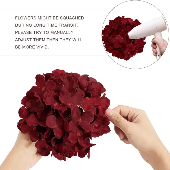 64PCS Bundles of Burgundy Hydrangea Artificial Flowers {5}