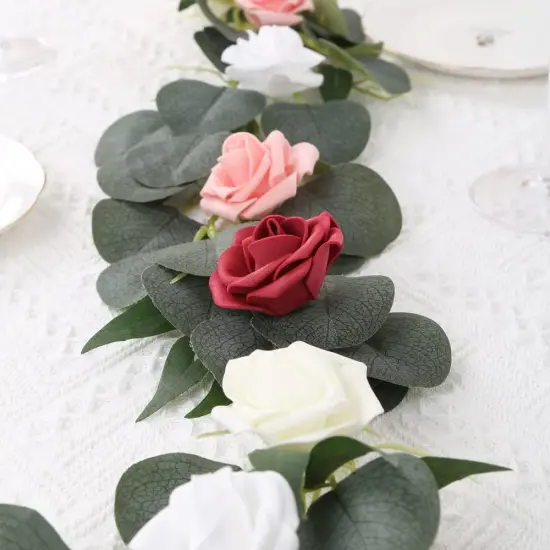 200Pcs Burgundy Foam Roses Artificial Roses Flower Heads for Crafts 1.97in {6}