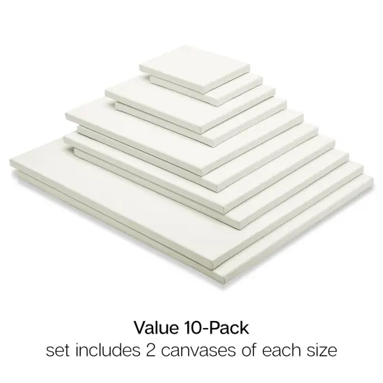 KINGART® Stretched Canvas Multipack, 5 Sizes, 10-Pack {3}