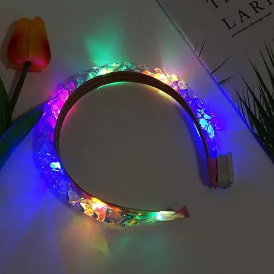 1PCS Light Up Headbands LED Flash Glowing Hair Band Laser Hair Hoop Tiara Luminous Headbands Party Costume Hair Accessories for Women and Girls {4}
