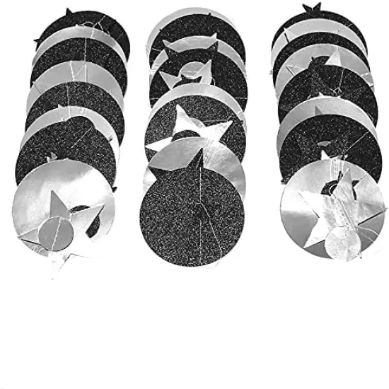 Halloween Star Gothic Party Garland Decoration - Black Silver {6}