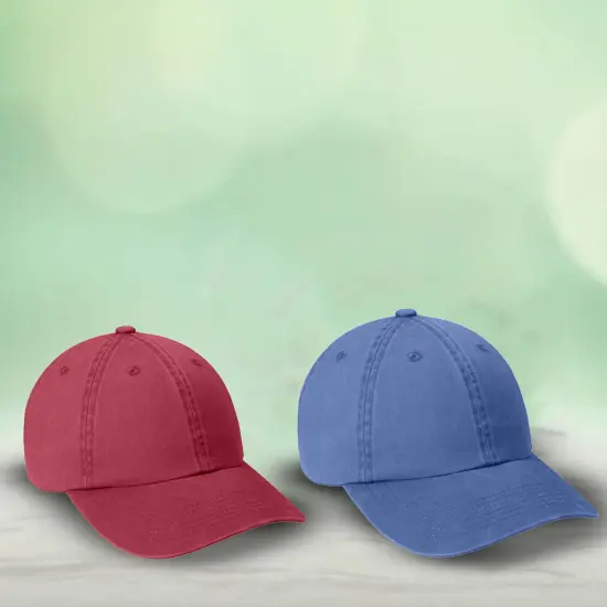 Port Authority&reg; Garment Washed Cap, Unstructured Low Profile Cotton Twill Hat with Adjustable Buckle Closure Dandelion {7}