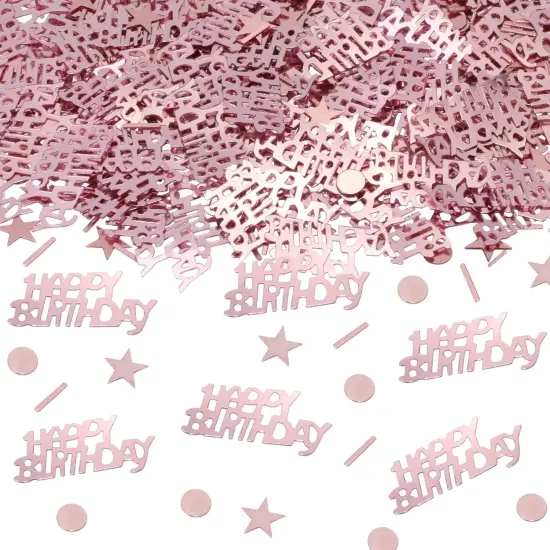 Party Confetti Happy Birthday+Star+Round+Strip Foil Confetti (Rose Gold) {1}