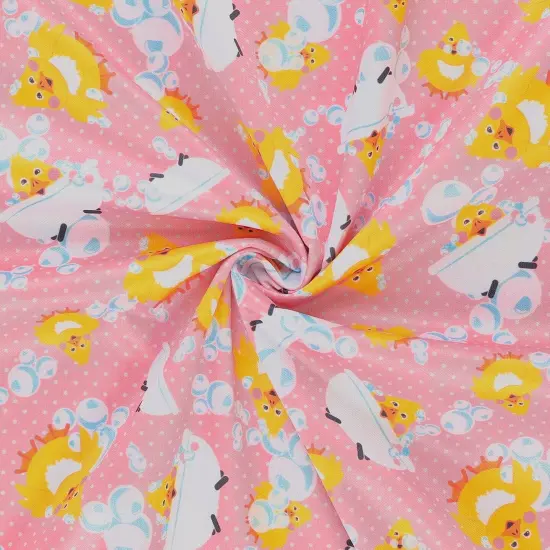 Mook Fabrics Bath Time Printed PUL Fabric [60 in. Wide] - By The Yard Pink {2}