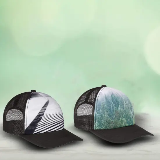 Port Authority&reg; Photo Real Snapback Trucker Cap Structured Mid Profile Polyester Sublimated Print City Street {2}