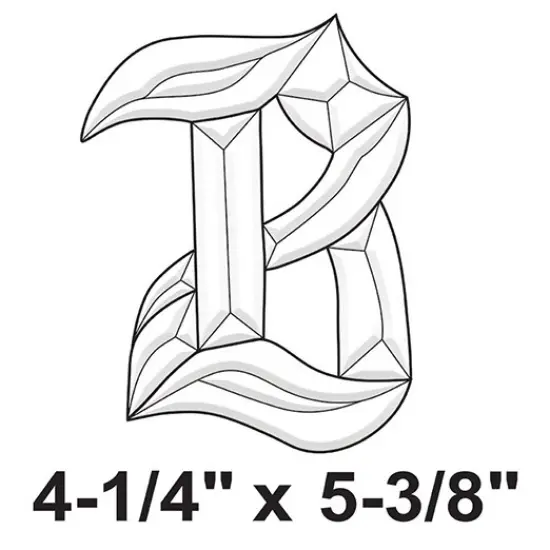 4-1/4" x 5-3/8" Exquisite Clear Glass Letter B Bevel Cluster BLB {2}