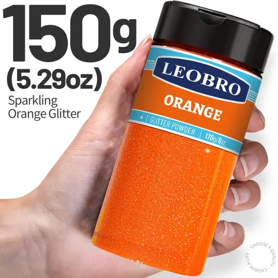 Orange Glitter, 150g/5.29oz Extra Fine Fluorescent {2}