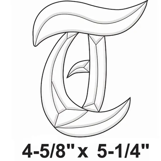 4-5/8" x 5-1/4" Exquisite Clear Glass Letter T Bevel Cluster BLT {2}