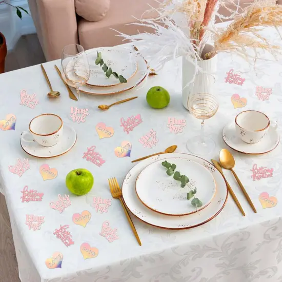 100 PCS Valentine's Day Confetti - Hug Pink {2}