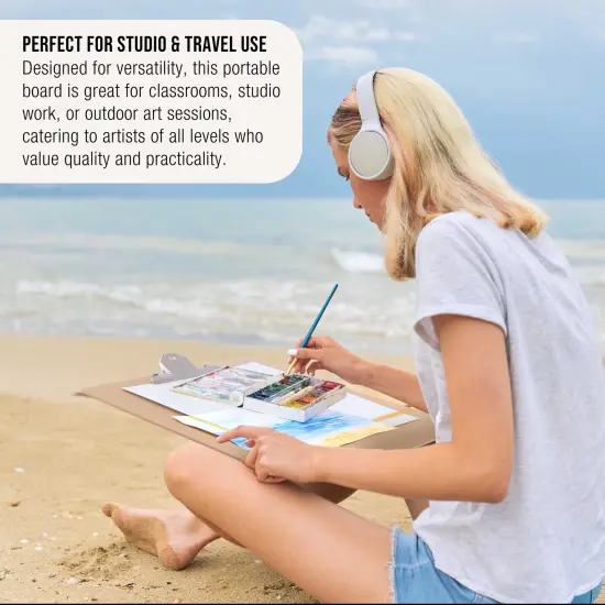 11" x 17" Artist Sketch Tote Board - Lightweight Hardboard Drawing Board with Handle, Clip & Rubber Band for Art, Sketching, Travel, Studio {6}