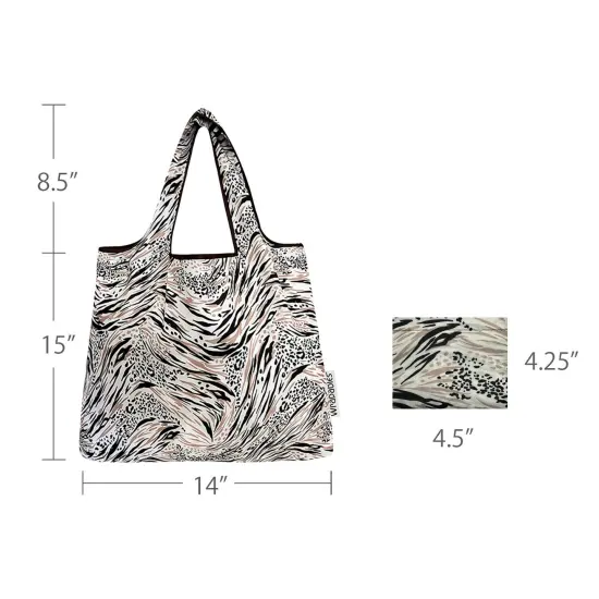Wrapables Foldable Tote Nylon Reusable Grocery Bag (Set of 2), Nature {2}