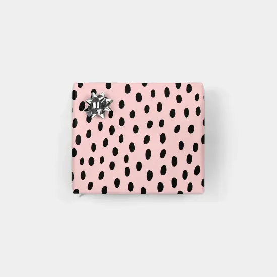 Pink and Black Handdrawn Polka Dots Gift {1}
