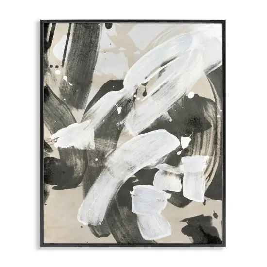Stupell Industries Modern White Brush Stroke Framed Giclee Wall Art Design by Joris Hoefnagel {1}