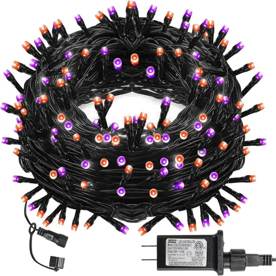 66FT 200 LED Connectable Black Wire Halloween String Lights {1}