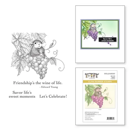 House Mouse Cling Rubber Stamp-Cheers, Sweet Moments {6}