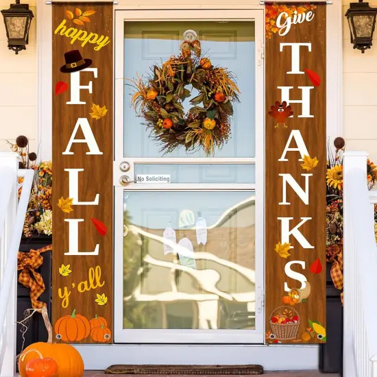 Happy Fall Welcome Porch Banners {1}