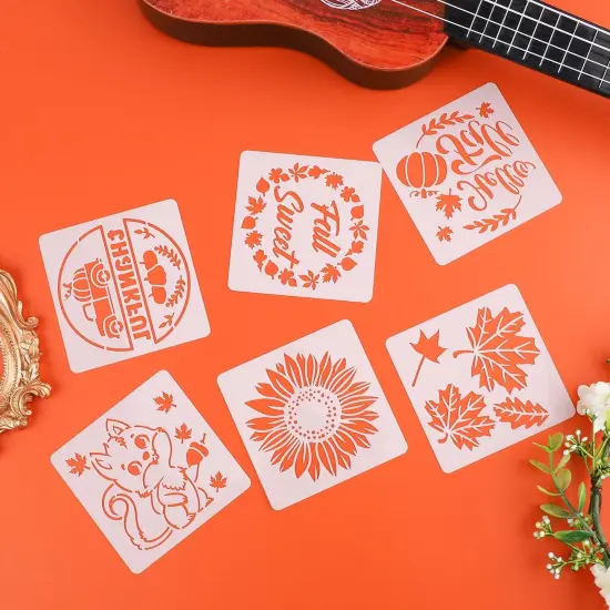 24pcs Fall Reusable Stencils - 3x3 Inch {3}