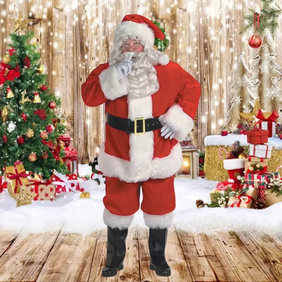 Professional Santa Suit Deluxe Plush Coat & Pants {2}