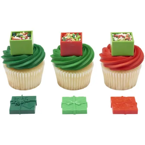 Fillable Festive Presents Cupcake Rings 12ct {2}